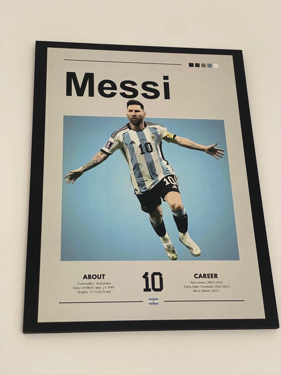 Cuadro editorial Messi — serie futbolistas estrella